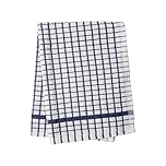 Alanna Jones Set of 2, 45 x 65 cm Large 100% Cotton Luxury Check Soft Kitchen Tea Towels Perfect for Household and Professional Restaurant Bar Catering Kitchen Dish Cloth (Navy)