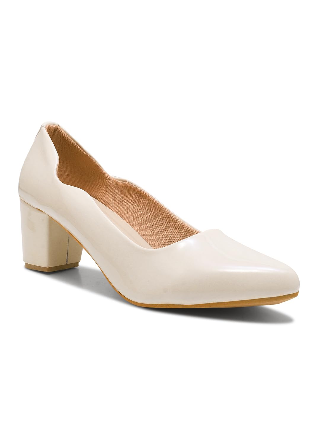 Shuz Touch Cream Classic Patent Block Heels-picture-38