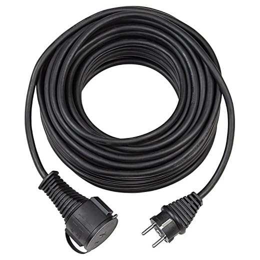 Brennenstuhl Qualitäts-Gummi-Verlängerungskabel (5m Kabel, für den kurzfristigen Einsatz im Außenbereich IP44) schwarz