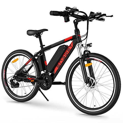 ENGWE Electric Bike Adult Electric Mountain Bike 250W 26'' Electric Bicycle with Removable 36V 8Ah Battery, 21 Speed Gear Electric Bicycle (Red)