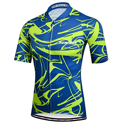 SUHINFE Maillot Cyclisme Homme, Maillot Velo à Séchage Rapide et Respirant pour VTT, Maillot Cycliste Homme été Cover