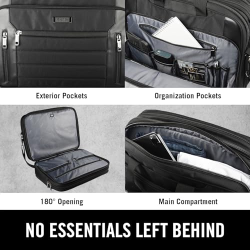 Kenneth Cole Reaction Keystone 1680d Polyester Dual Compartment 17" Laptop Business Portfolio, Black4