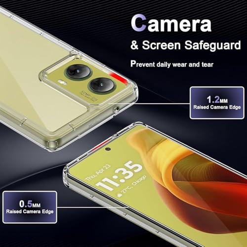 Image of REALCASE Silicone Moto G85 5G Back Cover Case, Scratch Resistant Protective Crystal Clear Transparent Shock Proof Bumper Back Cover Case for Moto G85 5G