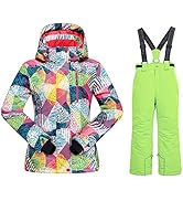 Girls Insulated Ski Jacket + Pants Windproof Waterproof Snowsuit