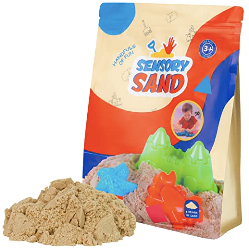 Sensory Sand Bulk Refill 5 Pounds of Brown Sensory Play Sand for Boys and Girls