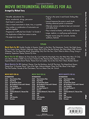 Movie Trios for All: B-flat Clarinet, Bass