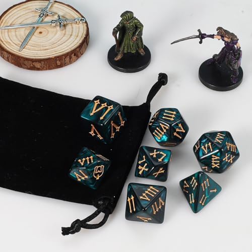 CiaraQ 7pcs Polyhedral Dice Set for Dungeon and Dragons MTG Table Games — view 6
