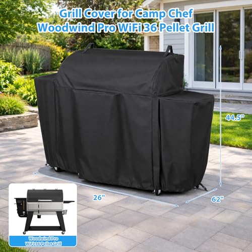 Image of Utheer Pellet Grill Cover for Camp Chef Woodwind Pro 36, Stay-On Protection