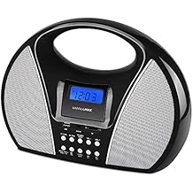 HANNLOMAX HX-510R Portable AM/FM Radio with USB/SD Port for MP3 Playback, Bluetooth, Aux-in, AC/DC Dual Power Source. Black