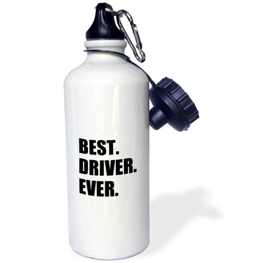 3dRoseBest Ever-Fun Good Drivers-Driving Job Gift-Text Sports Water Bottle, 21 oz, Multicolored