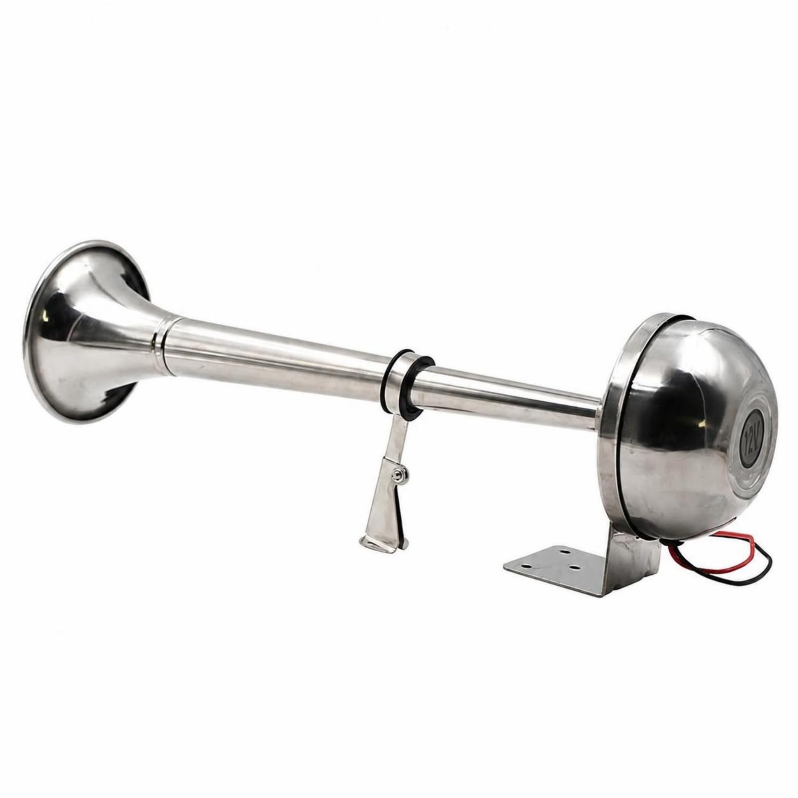 Clacson Marino Elettrico Tromba Nautica Avviso Sirena Tromba Segnalatore Allarme Costruzione Robusta in Acciaio Inox 304 Anticorrosione per Ambienti, Singolo Tubo