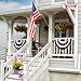 Super Tough 3'x6' Printed Poly Pleated Fan Flag Bunting | American Patriotic Banner Flag Made from a Durable Polyester Fabric with Header & Brass Grommets | Suitable Decor for Indoor & Outdoor Use