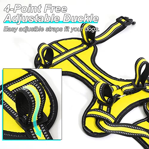 Bolux No Pull Dog Harness, Handmade Adjustable Pet Reflective Oxford Soft Vest Harness With Leash Clips For Small Medium Large Dogs, Pet No-Choke Harness With Nylon Handle #TOP3