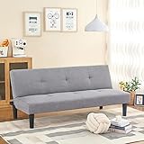 Sitz- und Schlafkomfort – Das Stoff und der weiche Schaumstoff umhüllen die festen Metallfedern, was Ihnen den optimalen Sitz- und Schlafkomfort bringt. Durch das getuftete Design verformt sich das Sofa bei längerem Gebrauch nicht;