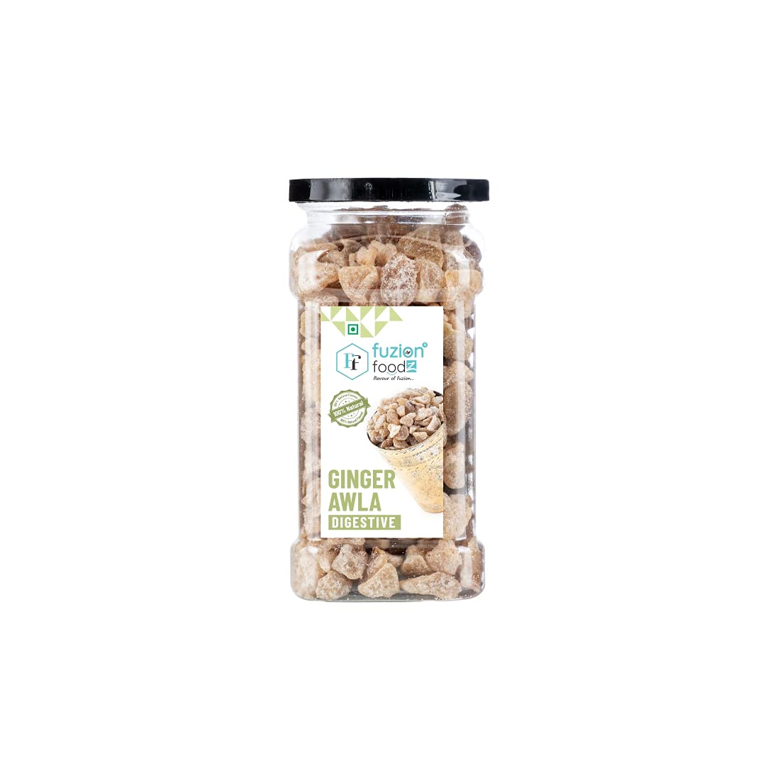 Fuzion Foodz Dried Chatpata Ginger Awla Candy - 125 Grams, Pack of 4 | Rich Dietary Fibres, Vitamin C & Healthy Digestion | Tangy Adrakh Amla Candies | After Meal Mouth Freshner Mukhwas Candy, 500gram 2