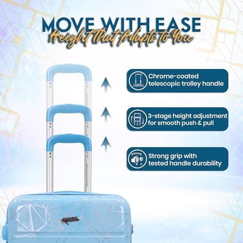 Image of AMERICAN TRAVELLER Spider Single Small Trolley Bag | TSA-Type Lock | Large Polycarbonate Hardshell, Lightweight Expandable, 360 Rotatable Wheels, TSA Type Lock