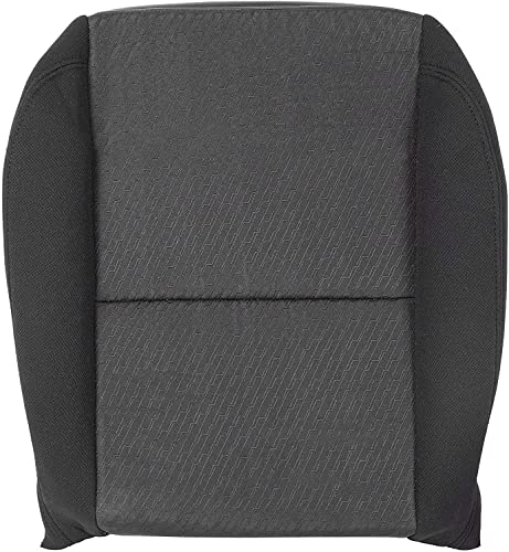HECASA Bottom Seat Cover Driver Side Compatible with 2007-2014 Chevy Silverado 1500 2500HD 3500HD Front Black Driver Cloth Seat Cover Only