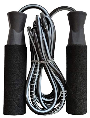 Image of VICTORY Combo of Skipping Rope and 2 Hand Grip for Men and Women Jumping Rope for Exercise Workout & Gym Training Sports Fitness Adjustable Height with Hand Plastic Grip-Black