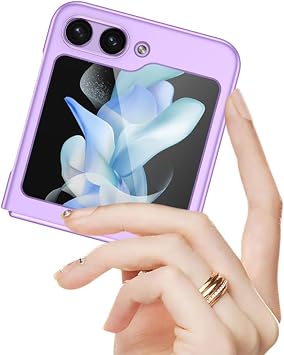 Aksesuarcim Samsung Galaxy Z Flip 7 FE ile Uyumlu Kılıfı Mat Pastel Renkli Parmak İzi Bırakmayan İnce Sert Silikon Kapak Kıpta Mor