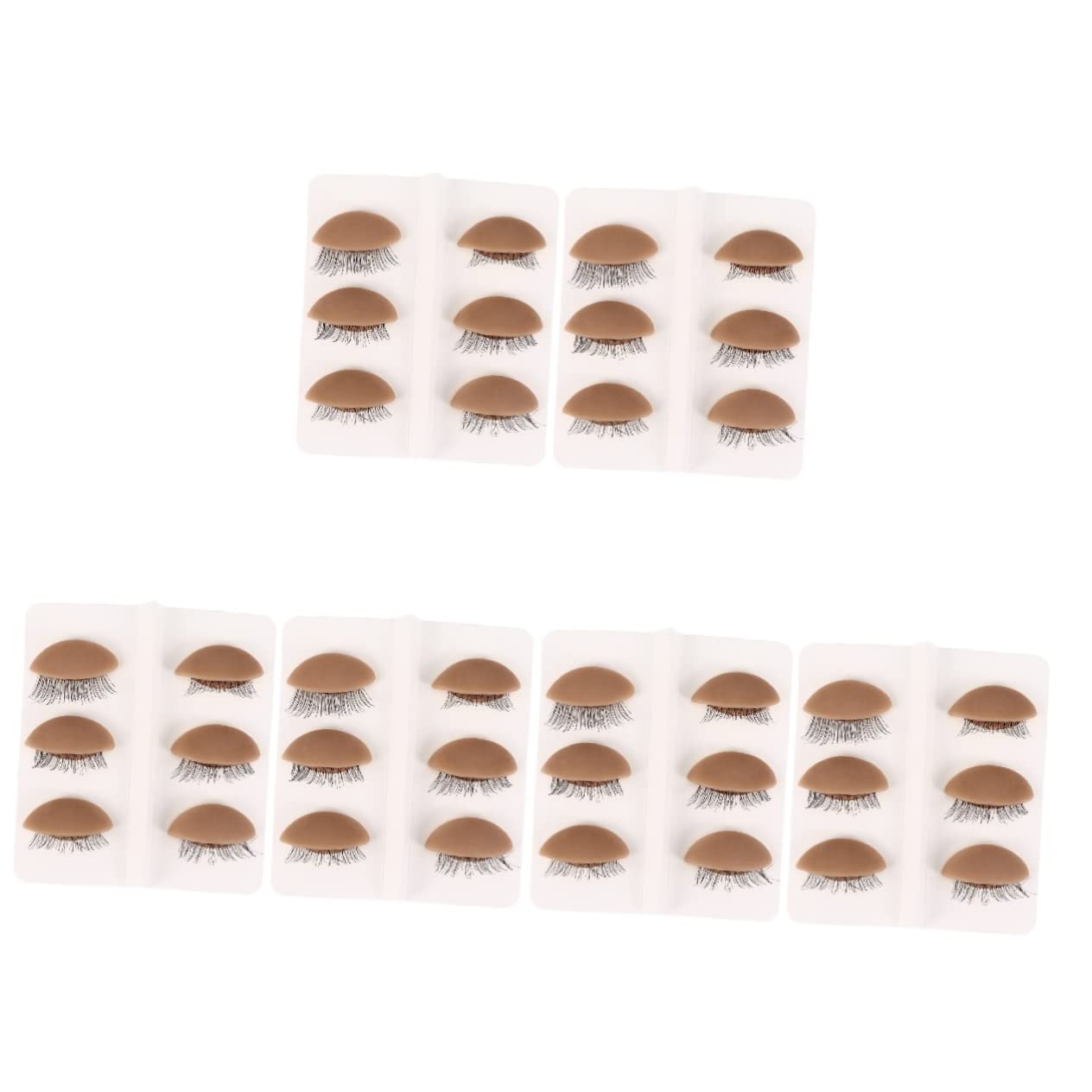 DOITOOL 18paia Replacement Eyelids for Makeup Practice Realistic Lash Extension Training Kit Easy to Clean and Flexible Suitable for Beginners Skin Tone