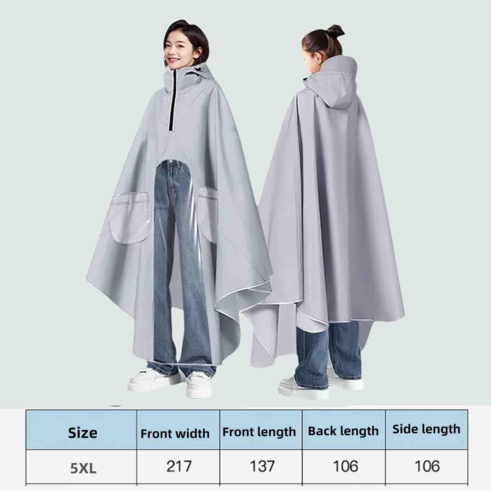 JUSHZ Giacche Impermeabili Poncho Antipioggia Mantella Mantellina Pioggia | Impermeabile Adulto Uomo Trekking Donna Richiudibile Stile Lungo Escursionistico Portatile Bici