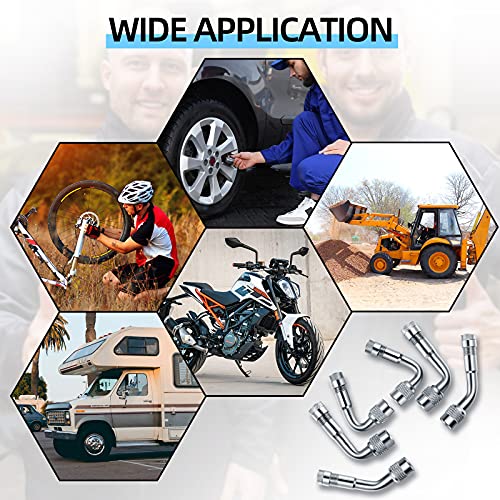 Frienda 9 Pieces Valve Stem Extenders Dually Valve Stem Extenders 45 90 135 Degree Metal Valve Stem Extenders Universal Valve Stem Extensions For Truck Rv Motorhome Pickup (Simple Style,5.91 Inches) #TOP5