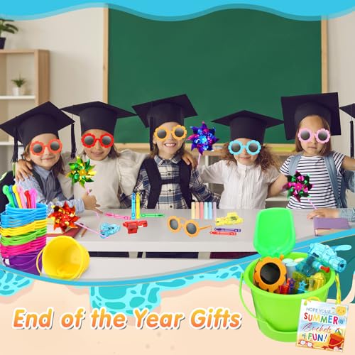 Chivao 192 Beach Pool Party Favors Summer Pool Toy Gift Bulk for Kids End of Year Student Gifts Bulk Sand Buckets Shovels Bubble Wands Sunglasses Water Guns Sidewalk Chalks Swim Party Supply