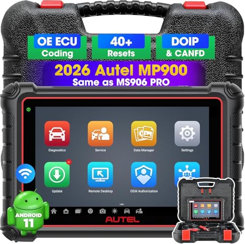 Autel MaxiPRO MP900 Scanner, 2025 DoIP/CAN-FD MP900, Same as MP900BT, Upgraded of MP808BT PRO MS906BT MP808S DS808 MX900, Pro ECU Coding, 3000+Bidirectional, 40+ Services, Auto VIN, OS 11,FCA SGW