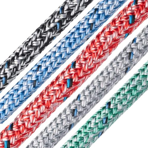 Marlow Blue Ocean Doublebraid 1/4in (6mm) - Red Marble - 50 Feet Long