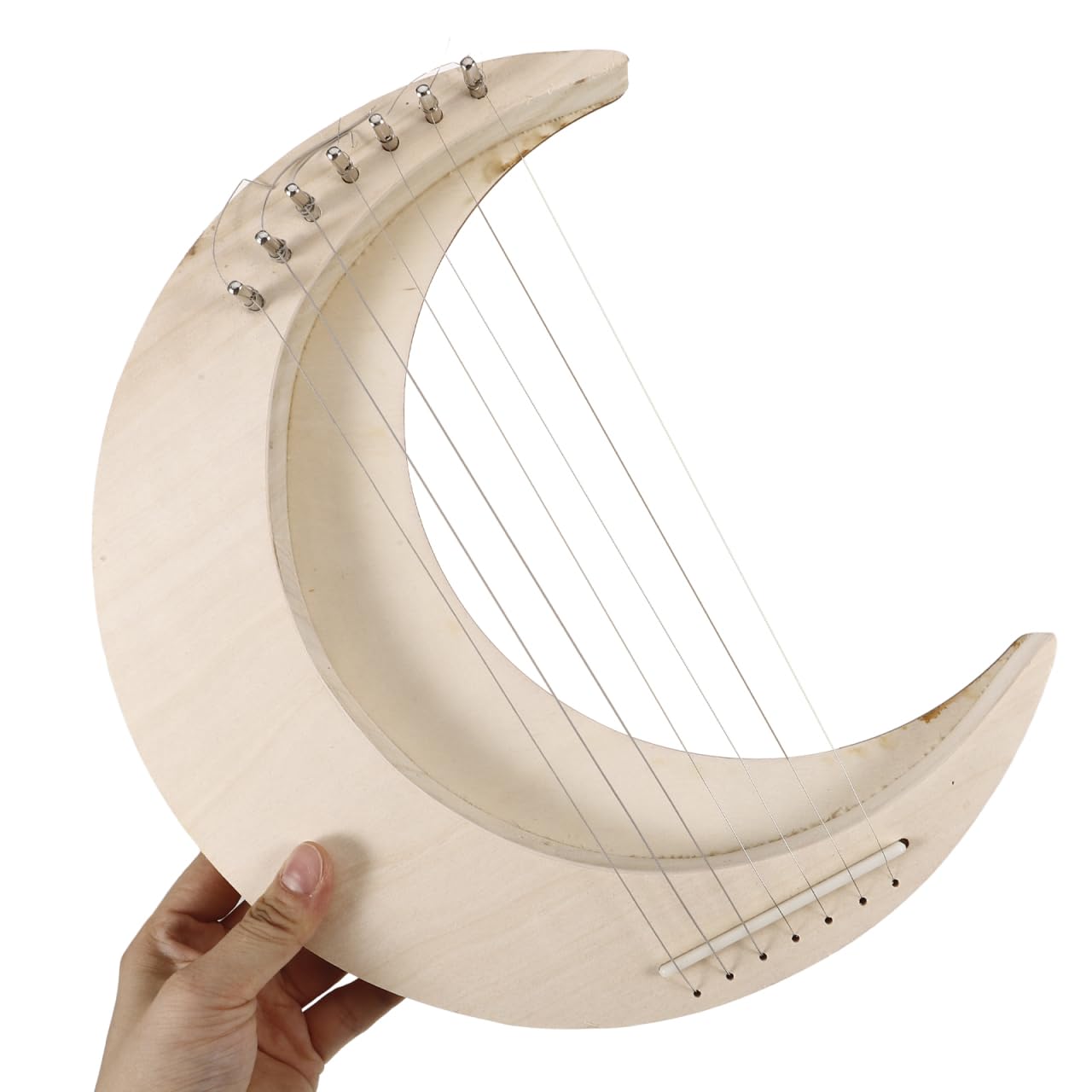 ifundom Holz-Lyra-Harfe, 7 Saiten, DIY-Lyra, mondförmiges Musikinstrument, Harfen-Saiteninstrumente zum Erlernen von Musik