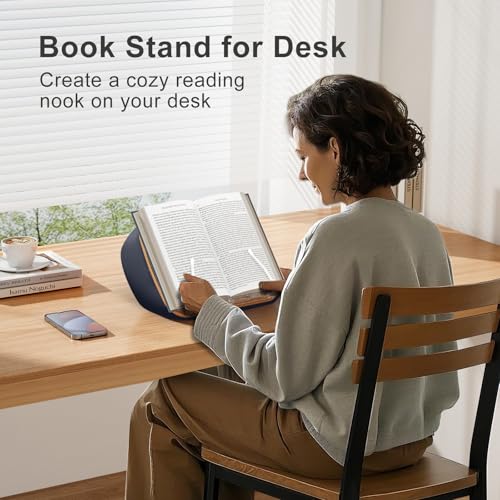 Image of ERGONOV Lap Book Stand for Hands Free Reading Comfortable Reading Pillow Stand Minimize Neck Strain Perfect Idea for Book Lovers in Dorm Room or Anywhere Else with Bookseat(Gray)