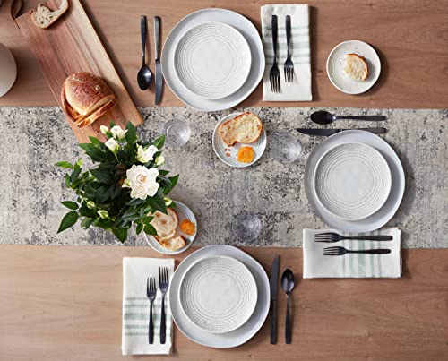 Lbhause Cotton Linen Table Runner 60 Inches Long, Rustic Wall Table Runner Washable Coffee Table Runners For Kitchen Dining Table Non-Slip Dresser Scarf Farmhouse Shabby Texture #TOP2