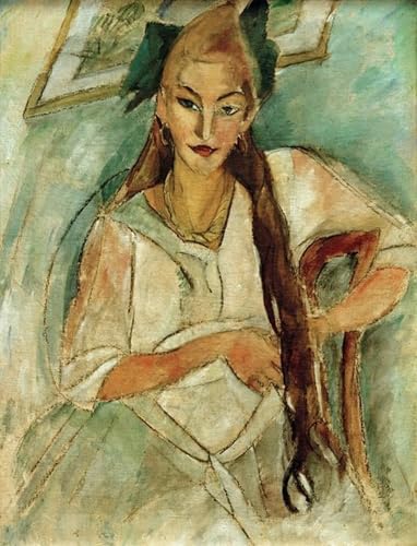Poster Portrait d'une jeune fille à la tresse : l'ambiance galerie d'art pour votre chambre