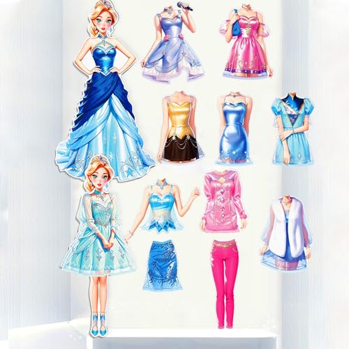 Magnetic Dress Up Paper Doll Playset,Pretend Play Game Travel Toys Car Road Trip Activity,Magnet Clothes Puzzles Kids Toddler Girls,Preschool Learning Created Imagine Birthday Gift - Thumbnail 5