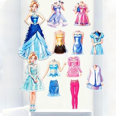 Magnetic Dress Up Paper Doll Playset,Pretend Play Game Travel Toys Car Road Trip Activity,Magnet Clothes Puzzles Kids Toddler Girls,Preschool Learning Created Imagine Birthday Gift