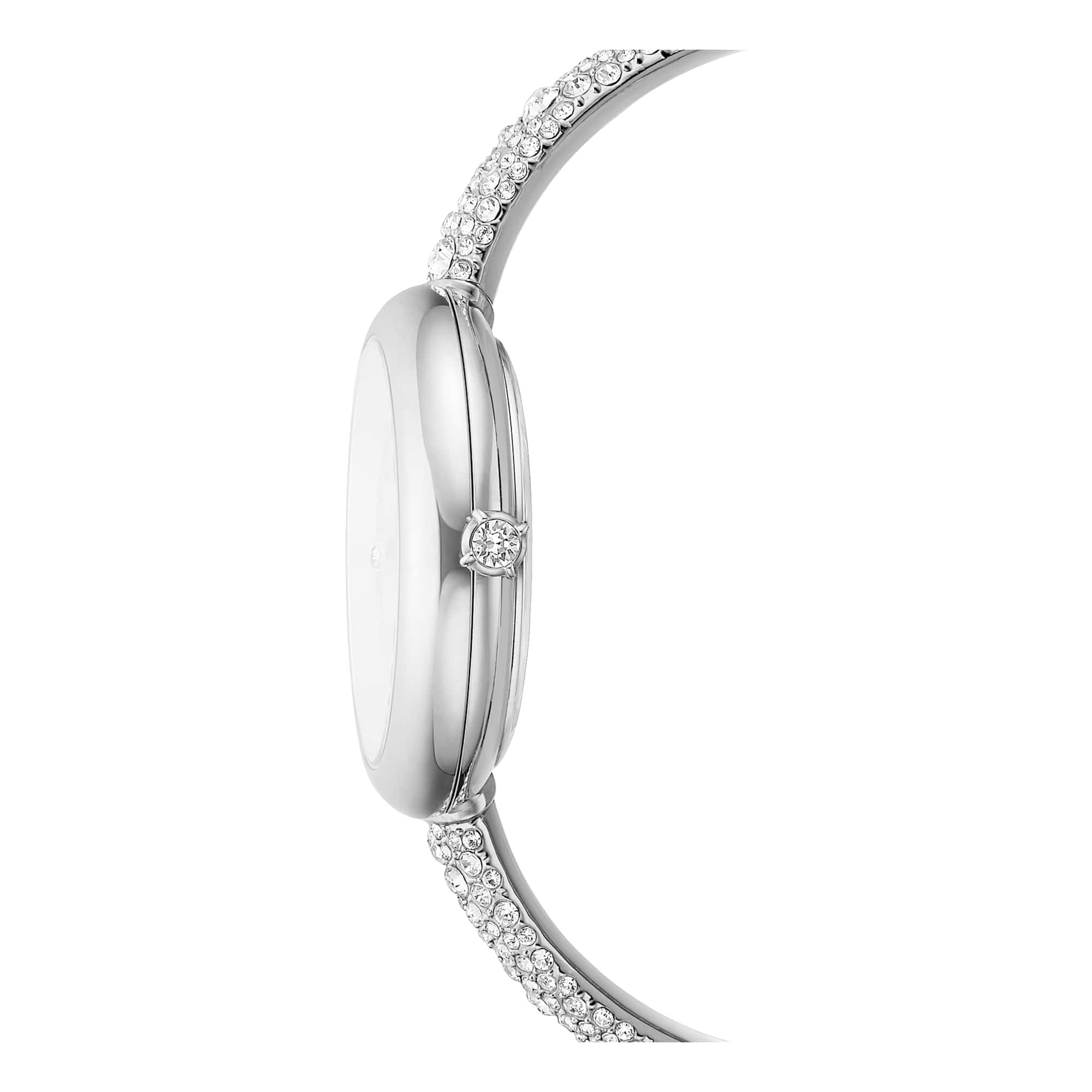 Swarovski Reloj Sublima Bangle, Fabricado en Suiza, Brazalete de Metal, Tono Plateado, Acero Inoxidable