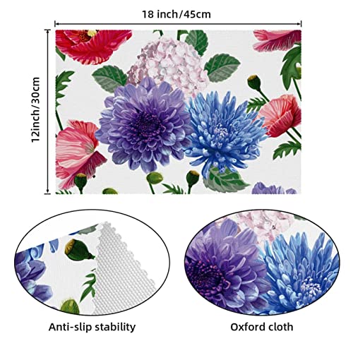 Sets de table aquarelle florale (lot de 4) - Protections de table lavables - 5