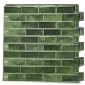 Art3d 10-Sheet Kitchen Backsplash Tiles Peel and Stick, Self Adhesive Wall Tile Sticker for Kitchen Island Bathroom Laundry Room RV Renter 12" x 12" - Jade Green