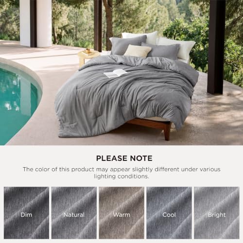 Image of Bedsure Super King Comforter Set - Dark Grey Soft Bedding for All Seasons, Cationic Dyed Bed Set, 3 Pieces, 1 Super King Size Comforter (120 inchx120 inch) and 2 Pillow Shams (20 inchx36 inch+2 inch)