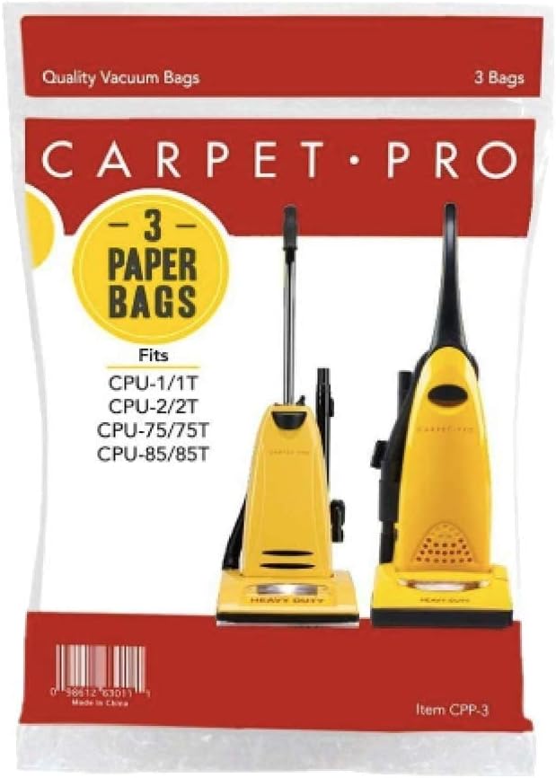 Carpet Pro (Four Pack of 3 - CPP-3 Paper Vacuum Bags