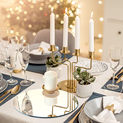 Pakiper 8" Round Mirrors For Centerpieces, Circle Mirrors Centerpieces For Tables 2Mm, Round Mirror Plates,Tables Centerpieces & Wedding Decorations & Christmas Party,12Pack #TOP7