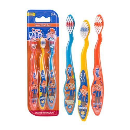 Brush Buddies Blippi Kids Toothbrushes, 3ct