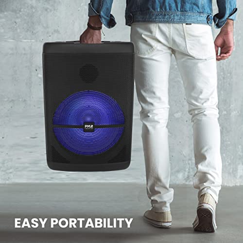 Pyle Portable Bluetooth Pa Speaker - 500W 12” Rechargeable Indoor/Outdoor Bt Karaoke Audio System - Tws, Led Display, Fm/Aux/Mp3/Usb/Sd, 6.5Mm In, Carry Handle - Wireless Mic, Remote Control #TOP5