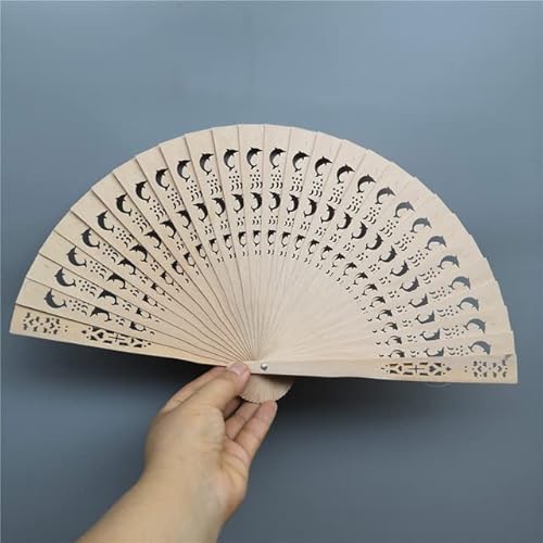 60pc Personalizado LOGO Handheld Ventilador Plegable de Madera Sándalo Perfumado Ventilador Plegable Abanicos de Mano para Decoración de Bodas Regalos para Invitados-Blank Fans-b,2 Piezas