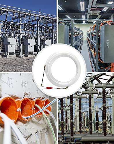 Einziehspirale Kabeleinziehhilfe 20m 4mm Zugdraht mit Führungsfeder, Einziehband Kabeleinzug Kabel Einzugshilfe Einziehhilfe Einzugsband Kabel Durchziehhilfe Kabelverlegung Leerrohr für Erdkabel