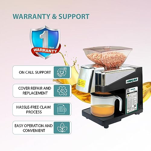 Image of HAKURA H2O-2B Comfort Oil Extractor Oil Maker Press Machine For Home 560 Watts (Black)