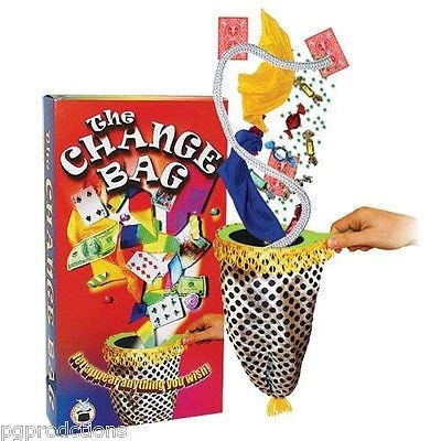 R.S.Magic Tricks Plastic and Nylon Changing Bag Appear or Disappear Golden Silver Black Dots Magician Prop