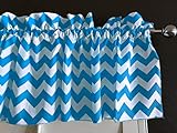 Zen Creative Designs Premium Cotton Chevron Curtain Valance/Home Decor/Window Treatment/Kitchen/Baby Nursery/Chevron/Zig-zag (14 Inch x 58 Inch, Turquoise)