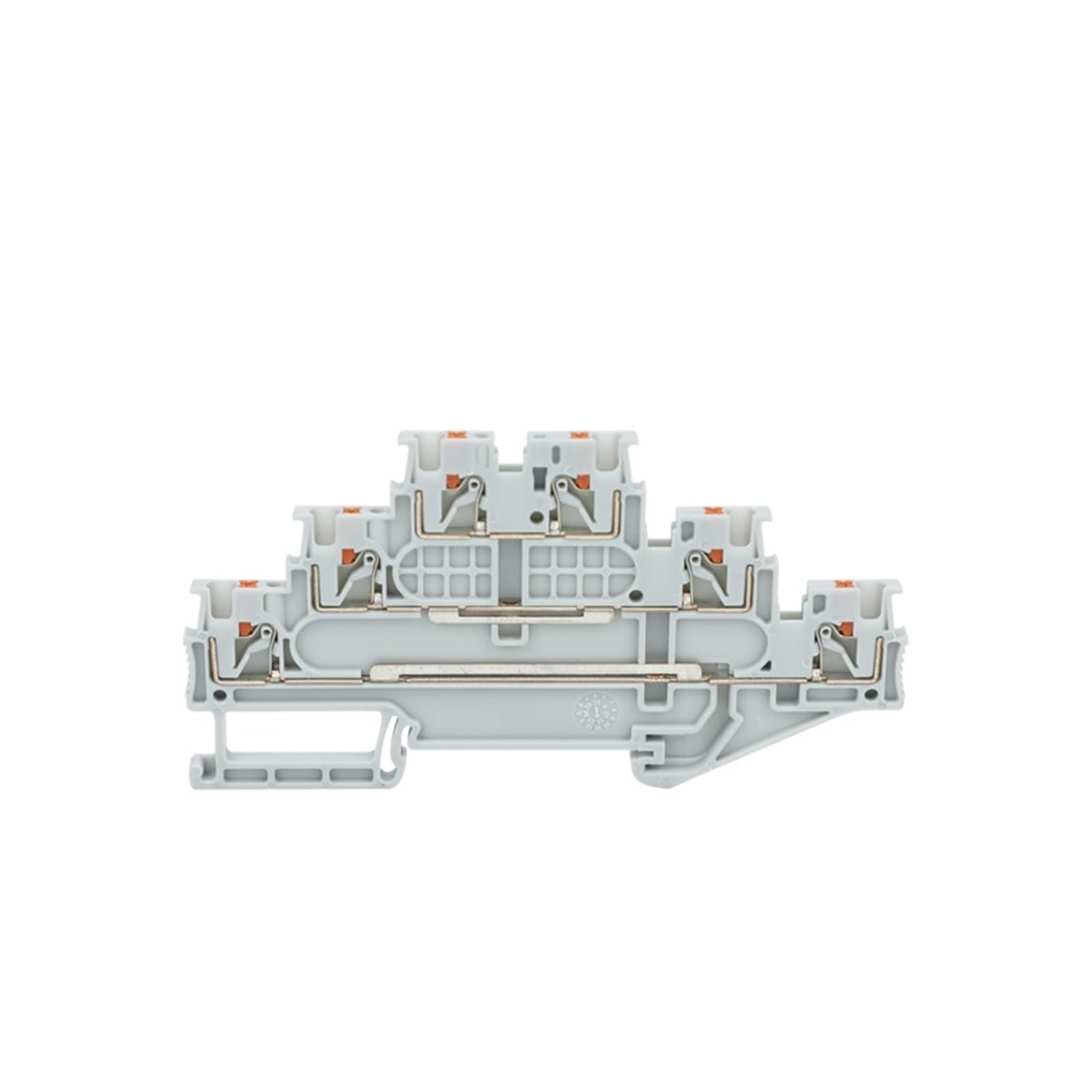 5 pezzi PT1.5/S-3L Terminale a innesto a tre livelli for connettori for cavi a 3 strati da 1,5 mm2 Morsettiera elettrica for guida DIN PT 1.5-3L(PT1.5-3L-gray)