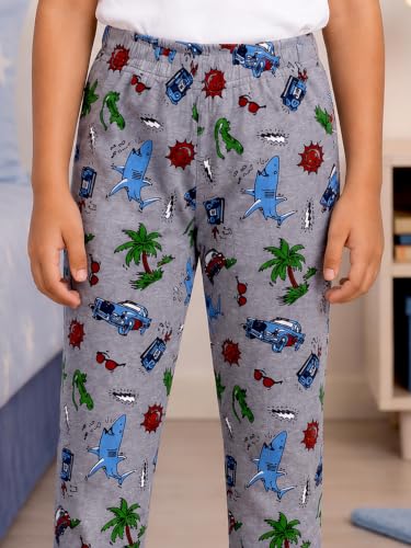 Image of KiddoPanti Boys Printed Pyjama | 100% Cotton Single Jersey Fabric | All Over Printed Design | Relax Fit & Ankle Length | Pyjama Pant